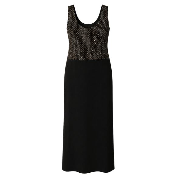 Jessica Howard Dresses & Skirts - Jessica Howard Women’s Black Sleeveless Maxi Dress Gold Beaded Sequin Top Sz 10